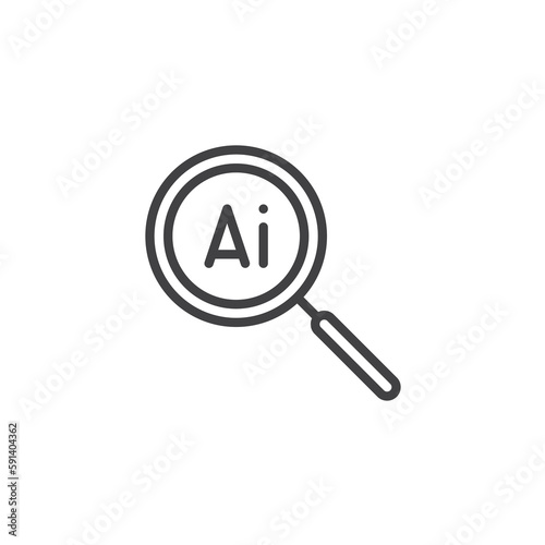 Smart search line icon