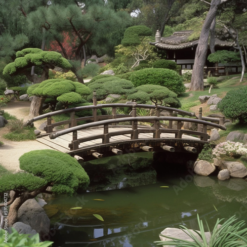 Japanese garden bridge