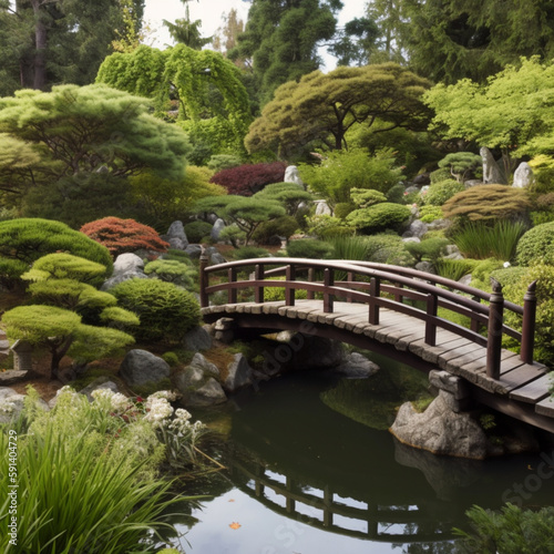 Japanese garden bridge