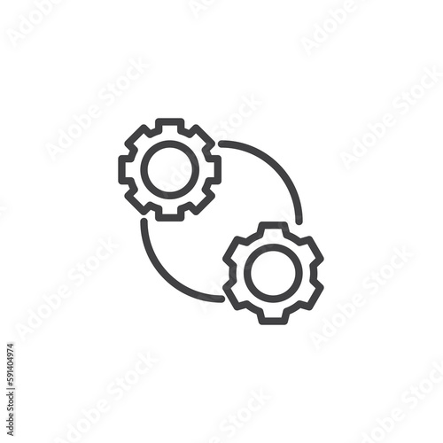 Interaction process line icon