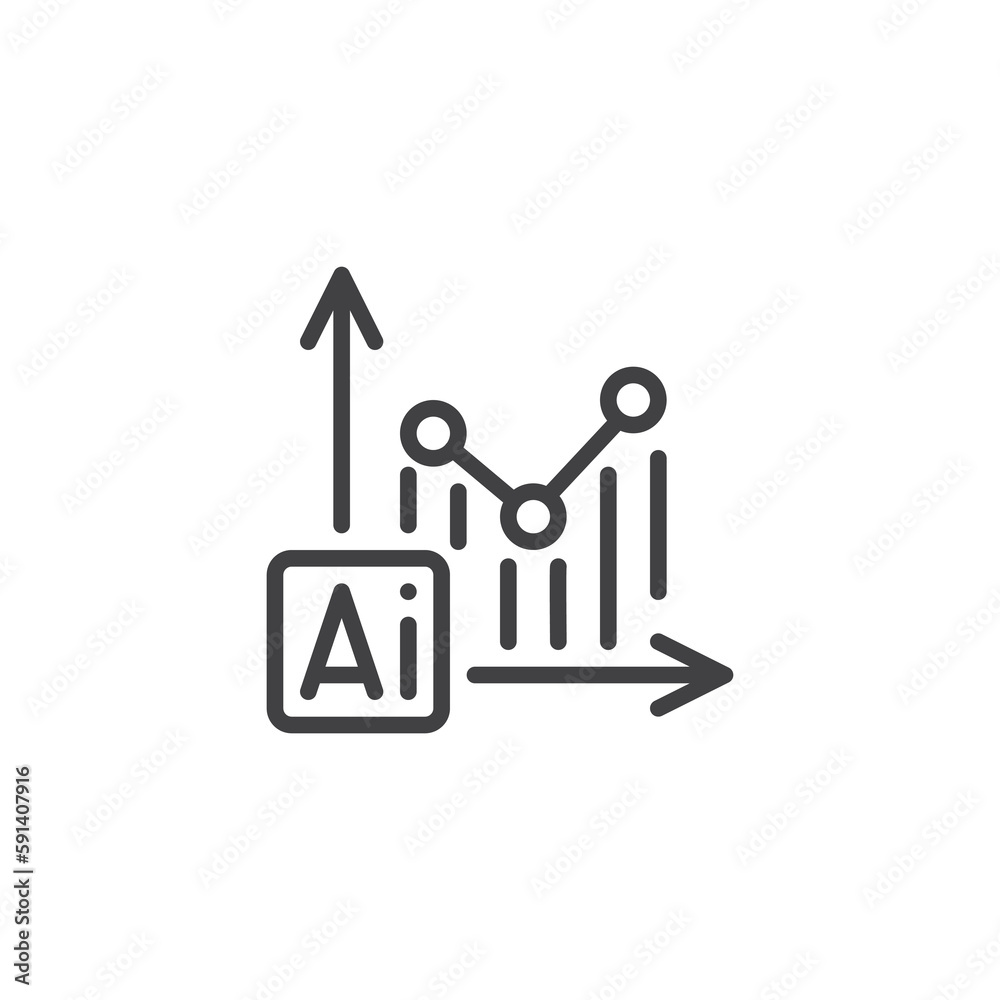AI statistics line icon AI statistics line icon