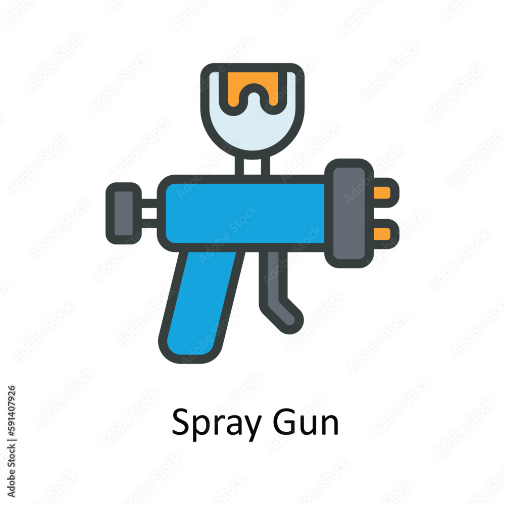 Spray Gun Vector Fill outline Icons. Simple stock illustration stock Spray Gun Vector Fill outline Icons. Simple stock illustration stock