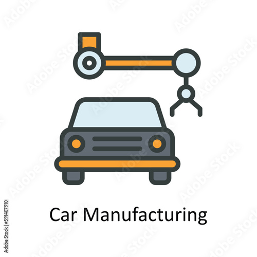 Wallpaper Mural Car Manufacturing  Vector Fill outline Icons. Simple stock illustration stock Torontodigital.ca