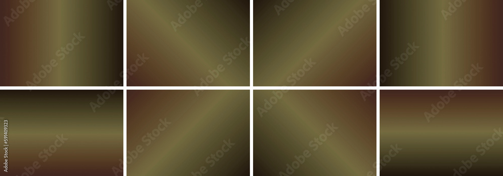 Gradient. Collection of abstract fabric backgrounds with space for design. Artistic background for design. Combination of black, mustard, brown colors
