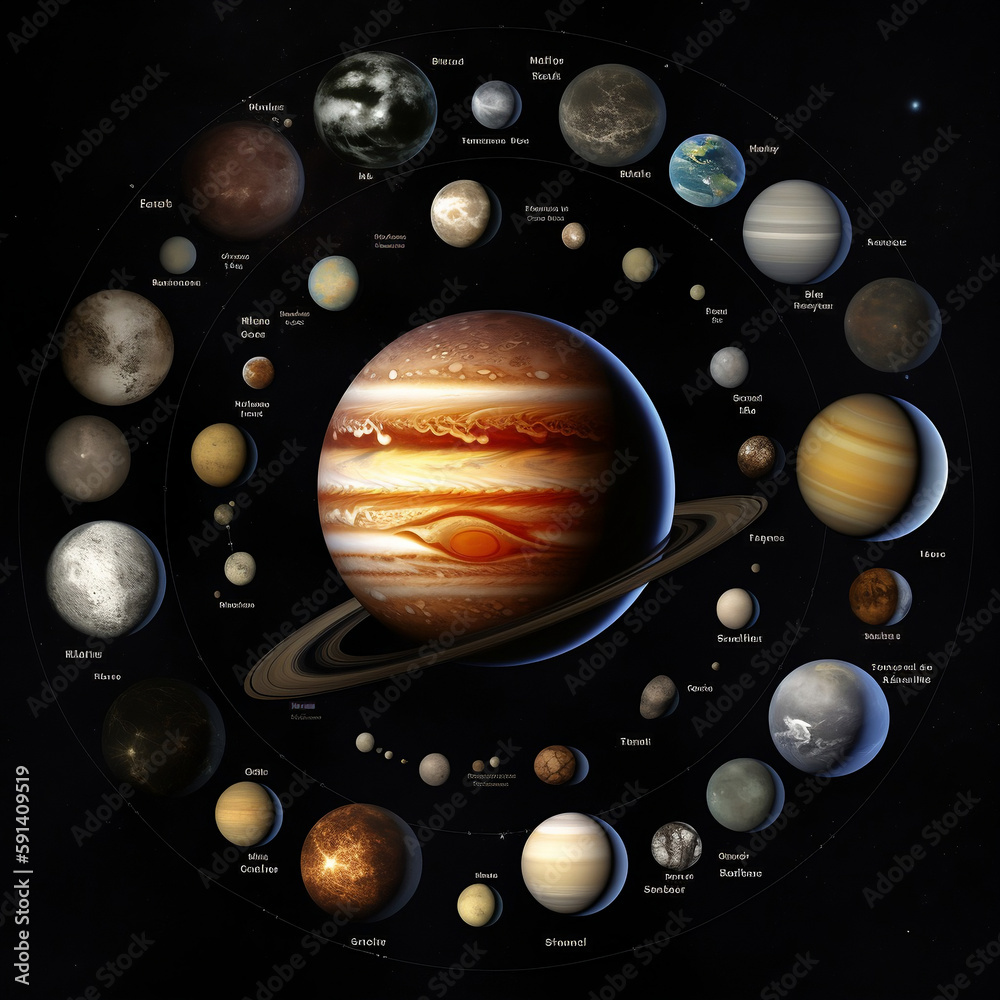 system in space, planets in space, solar system, Orderly Planetary ...