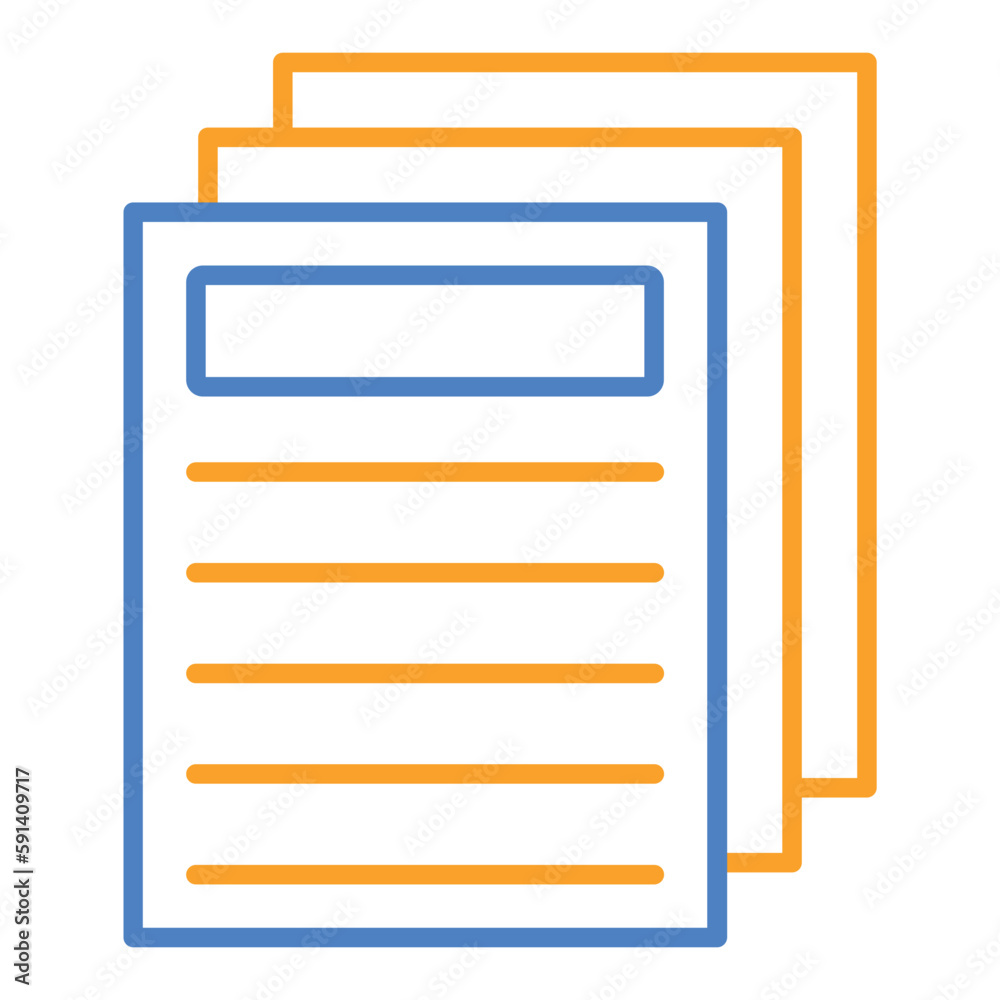 Document Blue & Orange Line Icon Document Blue & Orange Line Icon