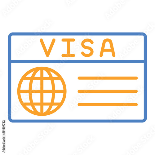 Visa Blue & Orange Line Icon