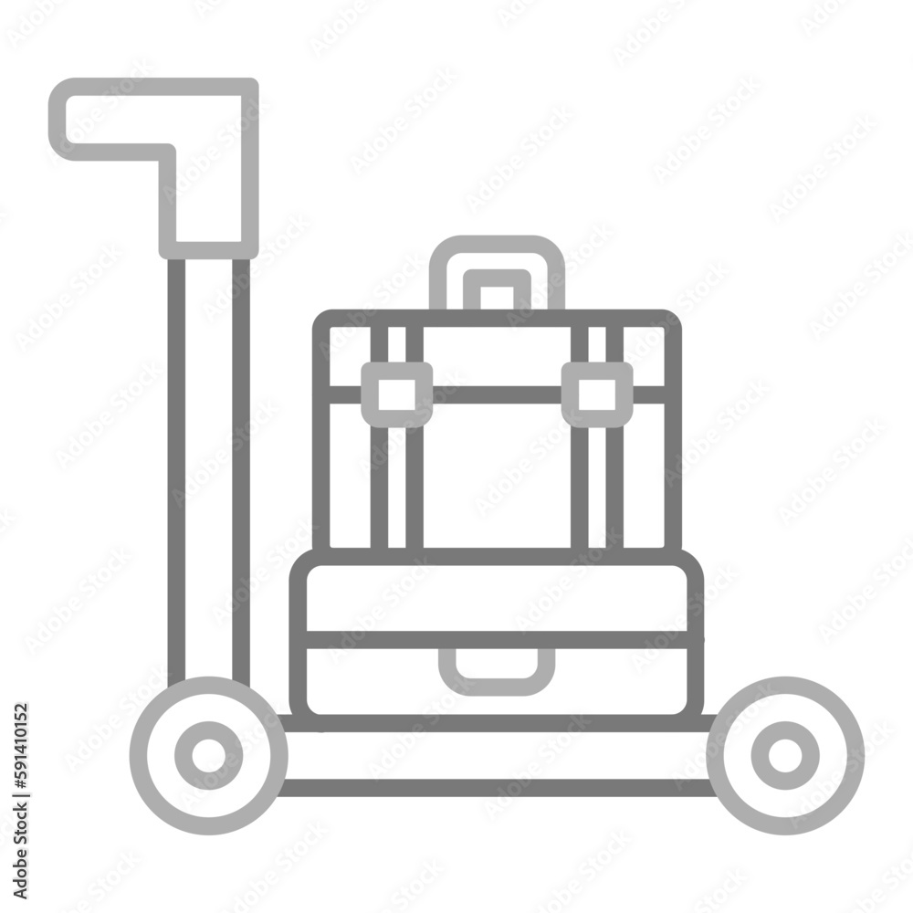 Airport cart Greyscale Line Icon
