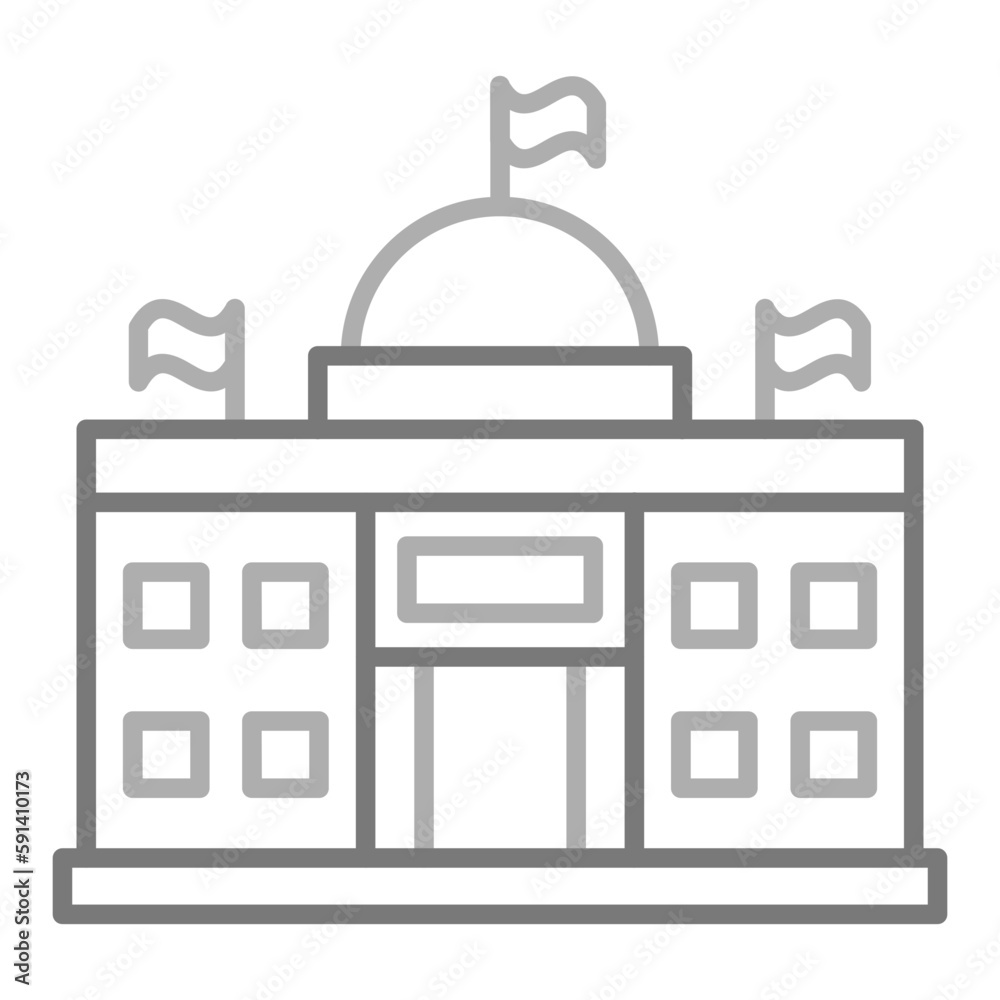 Embassy Greyscale Line Icon Embassy Greyscale Line Icon