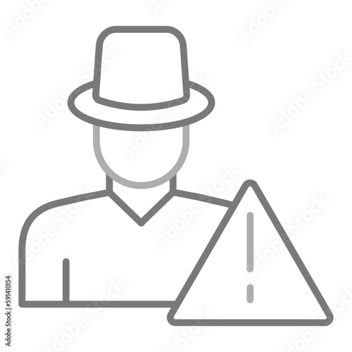 Outsider Greyscale Line Icon