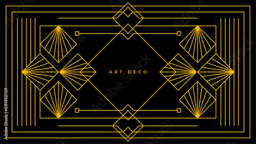 Flat art decoration vector black gold design background