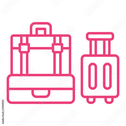 Luggage Multicolor Line Icon