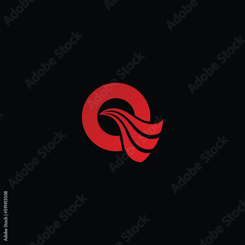 q initial logo design abstract icon