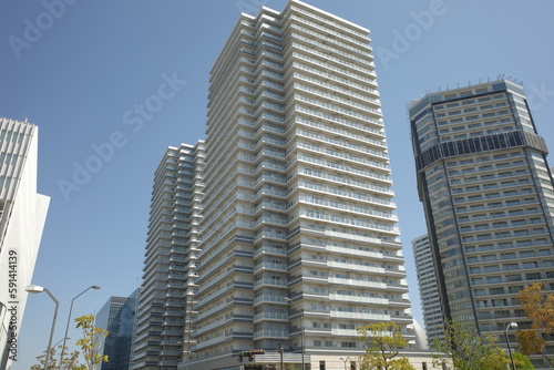 skyscrapers in downtown city