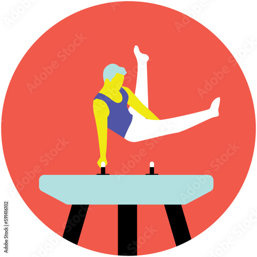 icône jeux Olympiques cheval d'arçon gym