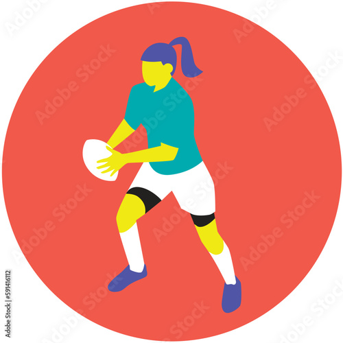 icône Jeux olympique, femme rugby