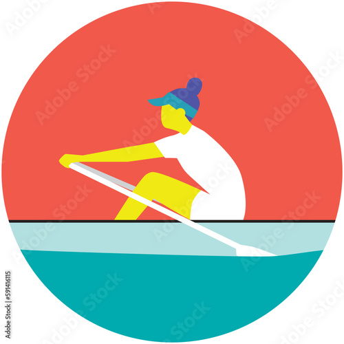 Jeux Olympiques - icône, femme aviron
