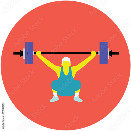 icône Jeux olympique, homme haltérophilie