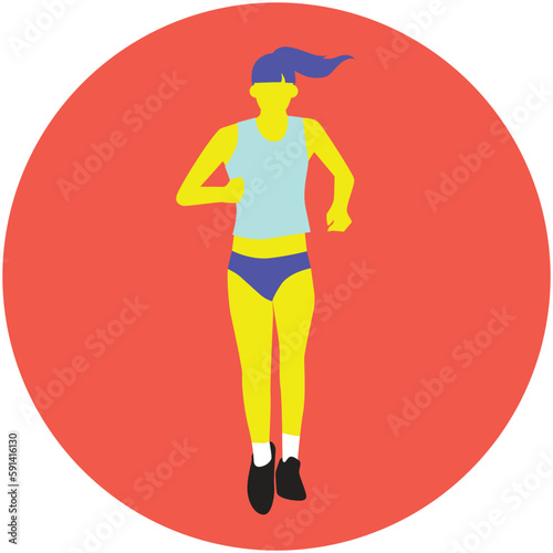 JO- icône, femme marathon