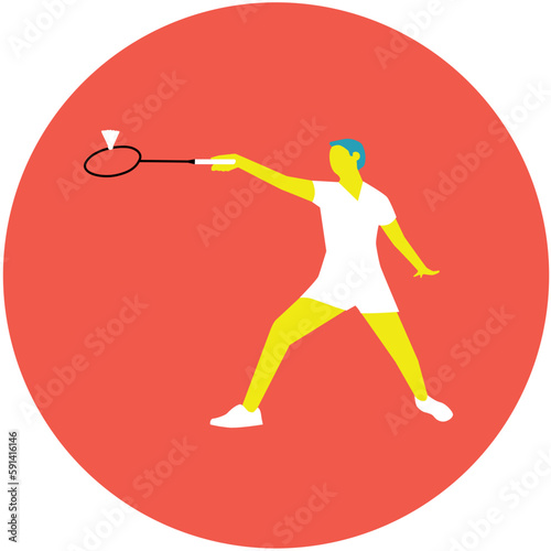 icône Jeux olympique, homme badminton