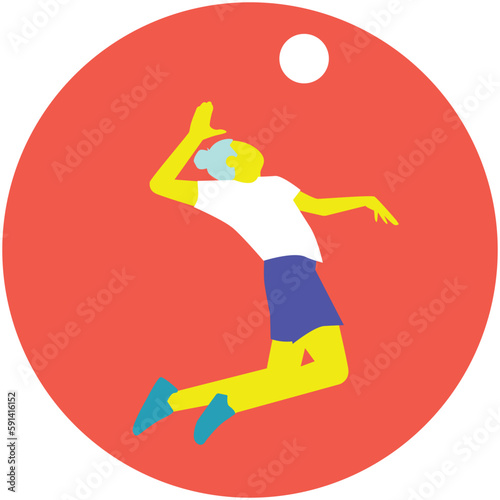Sports Icône JO 2024 femme volleyball