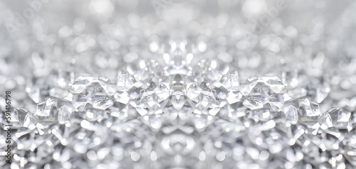 Diamond textured surface closeup defocus background. Crystal AI graphic.