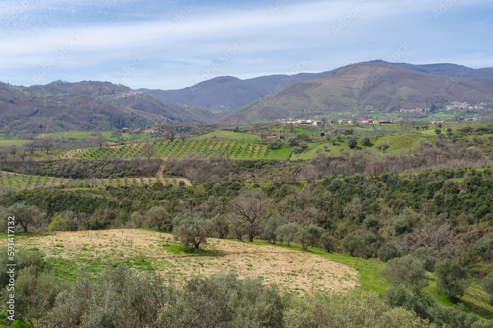 Hills and countryside in Calabria region of Italy (Pollino National Park)