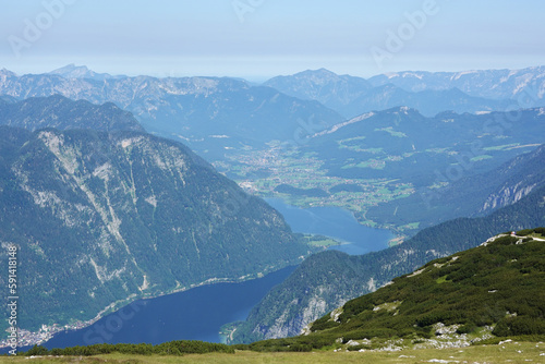 The view from the top of Hoher Sarstein mountain, Upper Austria region 