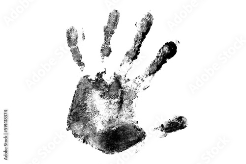 black handprint isolated on white background