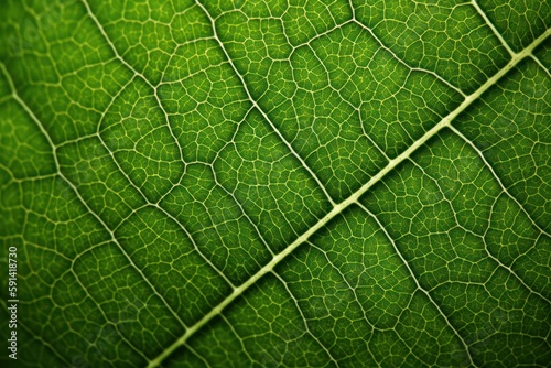 abstract background macro image structure of green leaf plant. Generative AI