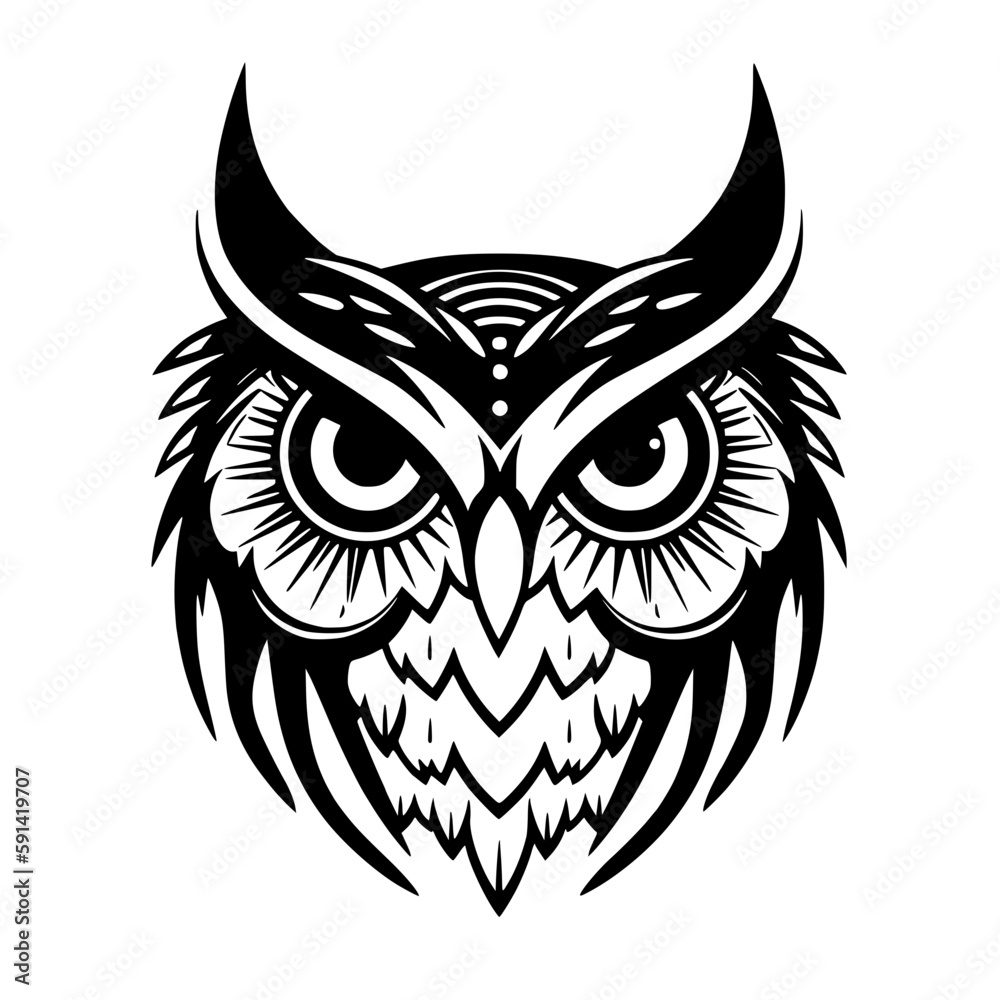 Owl vector illustration isolated on transparent background