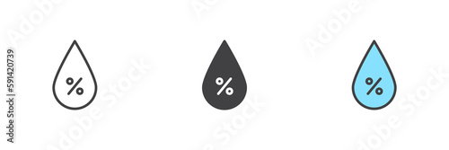 Air humidity different style icon set