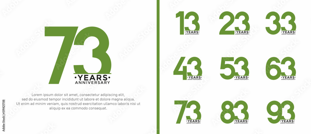 set of anniversary logo style green and black color on white background for special moment set of anniversary logo style green and black color on white background for special moment
