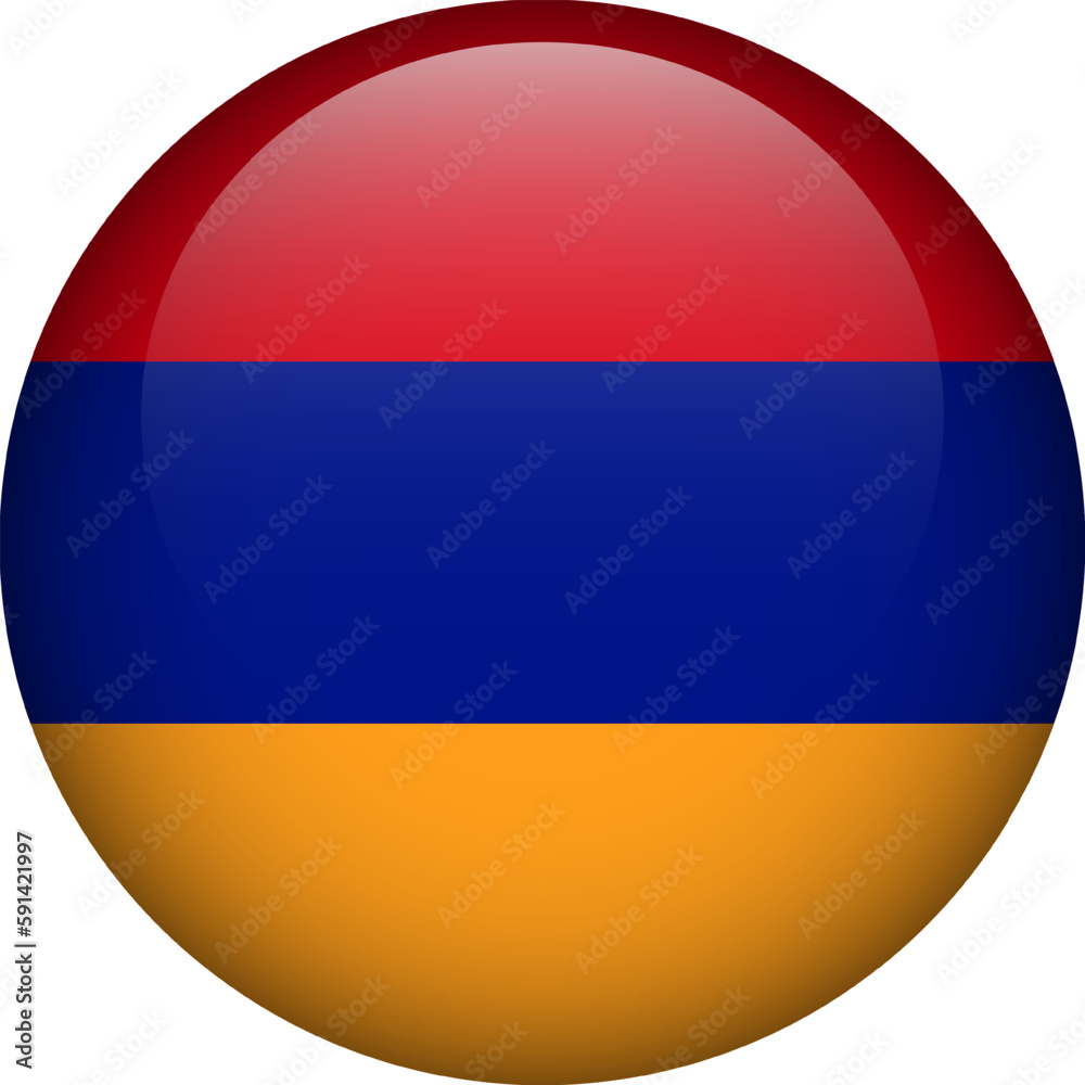 Armenia flag button. Emblem of Armenia. Vector flag, symbol. Colors and proportion correctly.