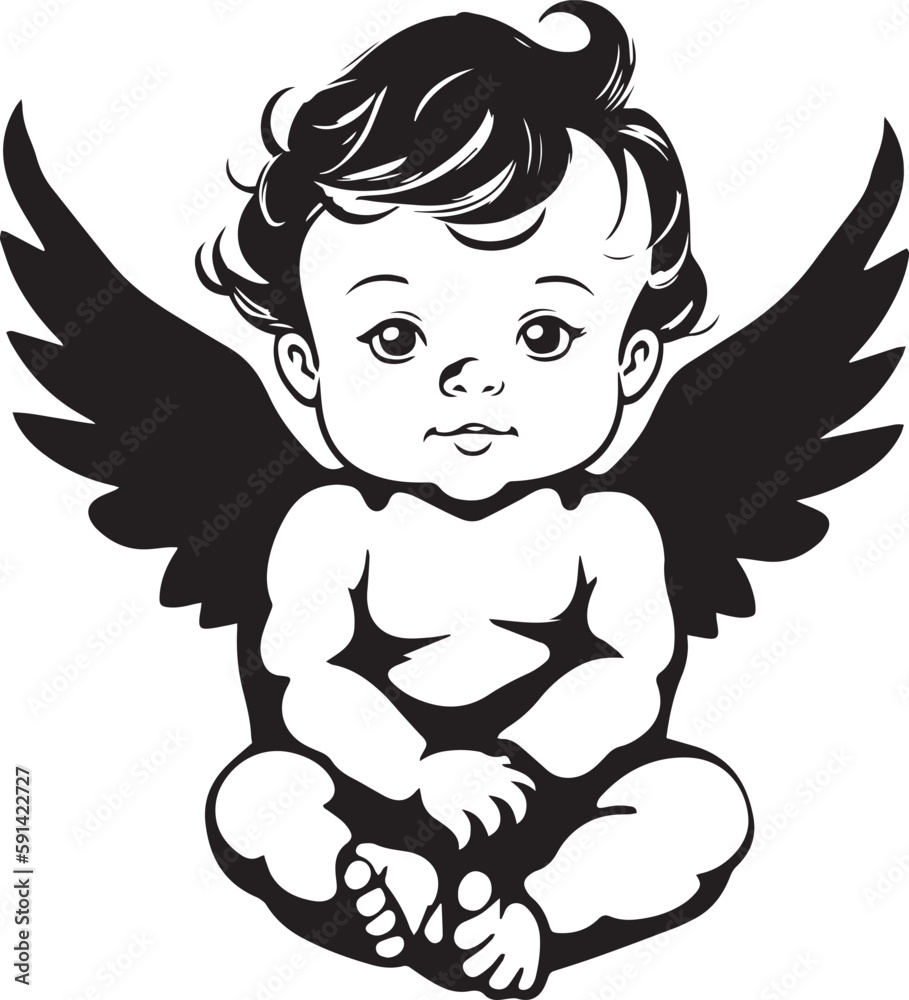 Fototapeta premium Angel cupid Vector Illustration, SVG 