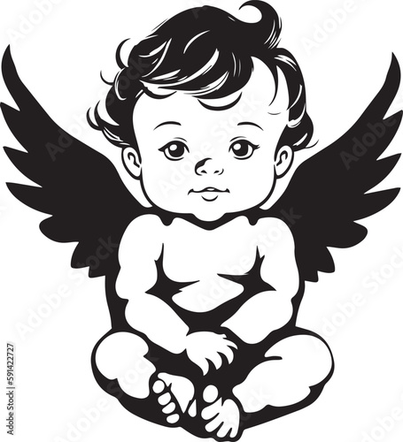 Angel cupid Vector Illustration, SVG 