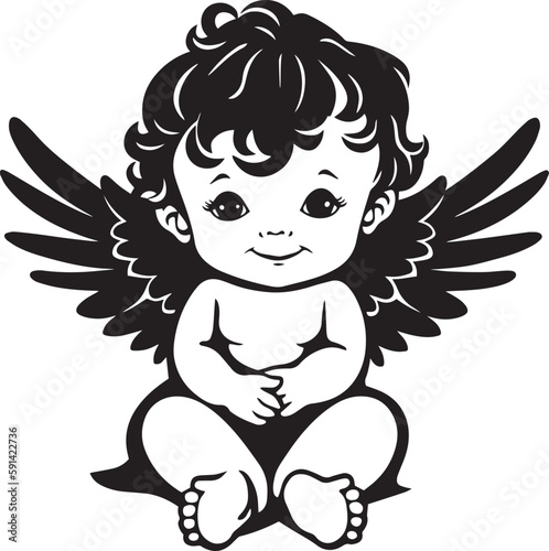 Angel cupid Vector Illustration, SVG 