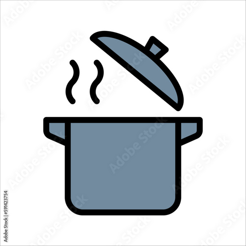 pot icon, pot icon outline style design, vector illustration on white background