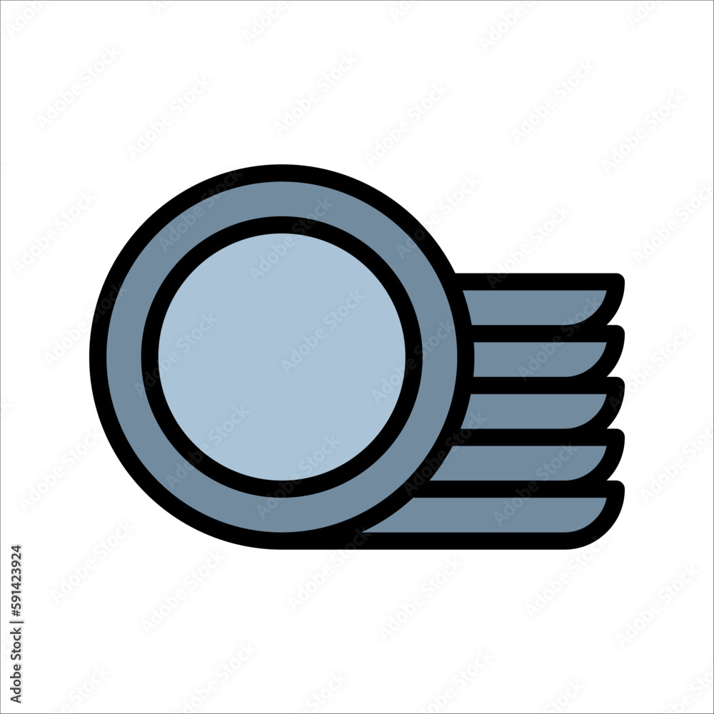 Plate of food icon vector. plate of food symbol, vector illustration on white background Plate of food icon vector. plate of food symbol, vector illustration on white background