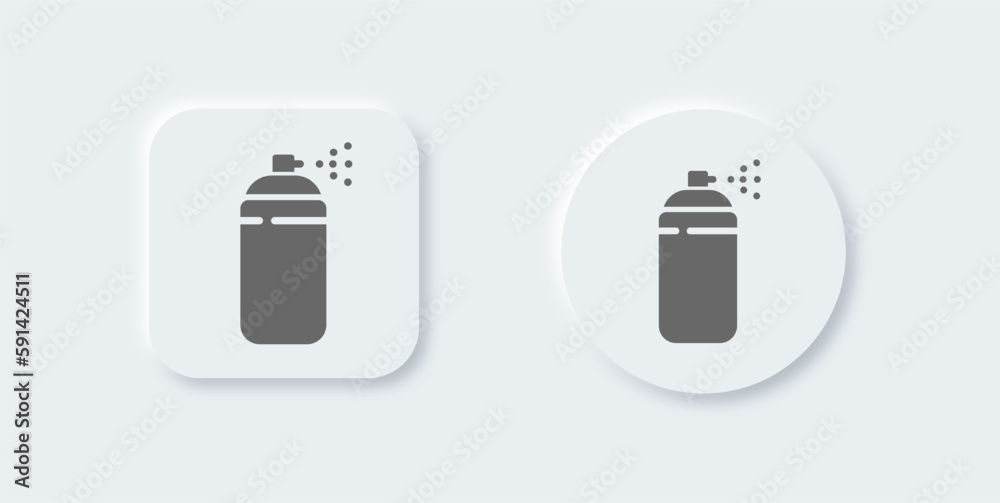 Airbrush solid icon in neomorphic design style. Spray signs vector illustration.
