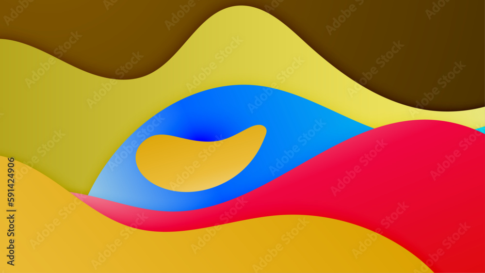 Wave abstract papercut style colorful design background Wave abstract papercut style colorful design background
