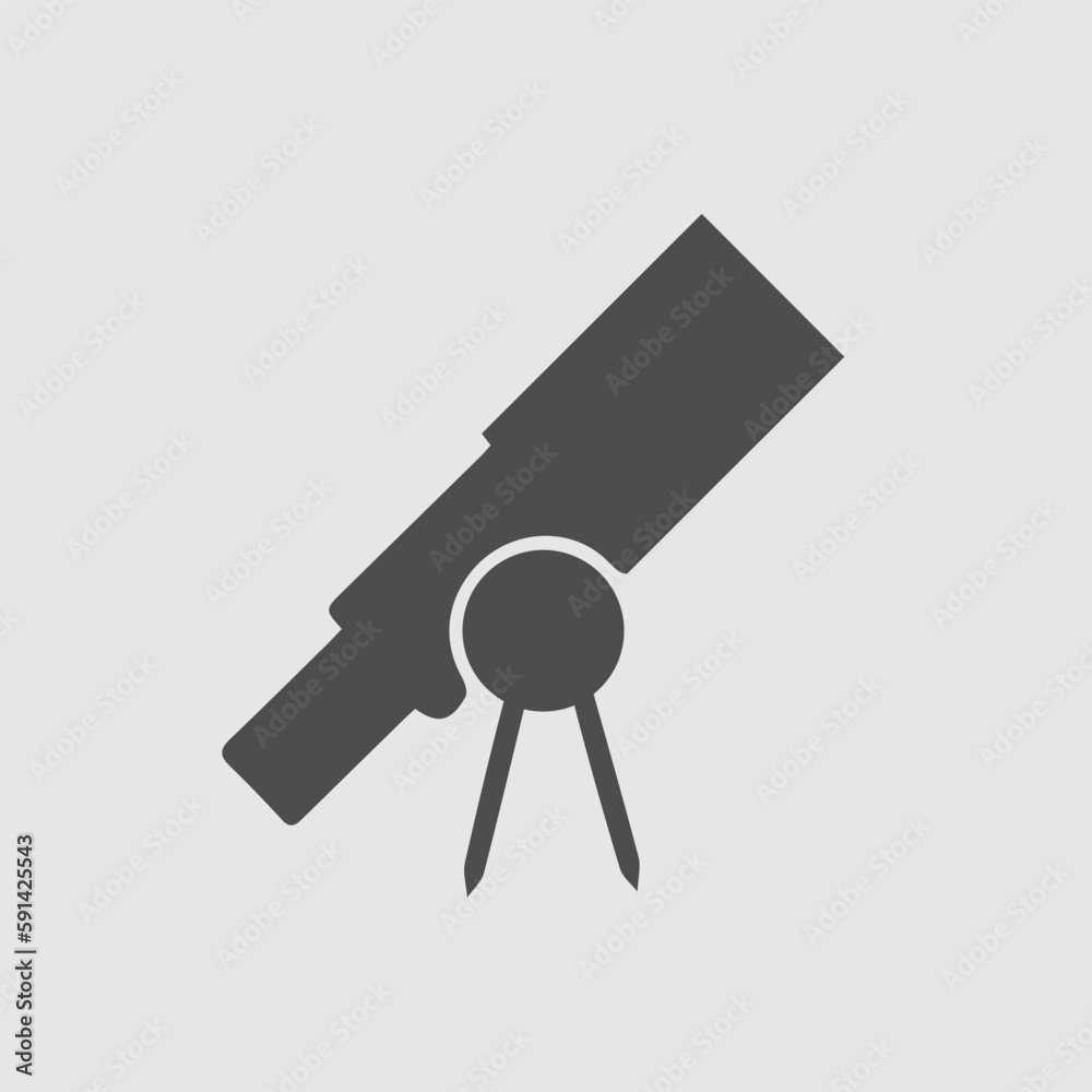 Telescope vector icon. Telescope vector icon.