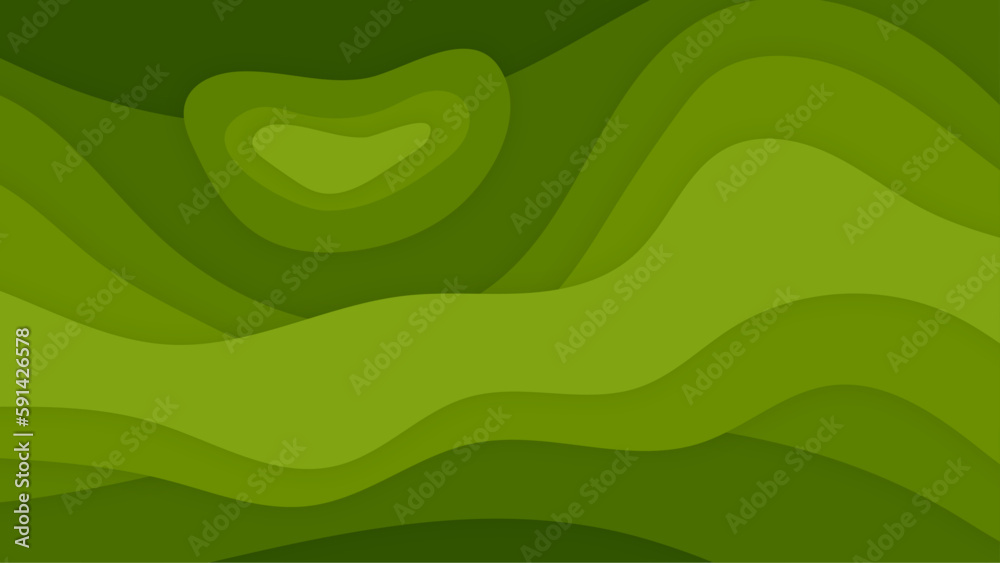 Fototapeta premium Wave abstract papercut style colorful design background