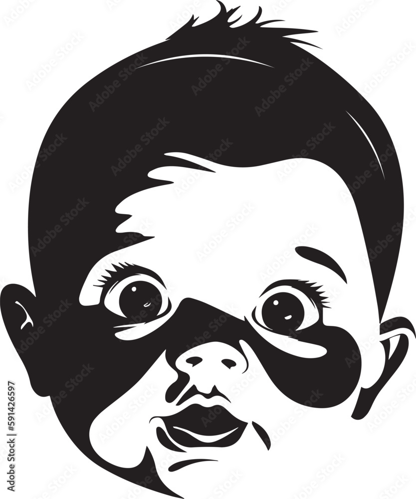 Baby face, Baby head Vector Illustration, SVG	