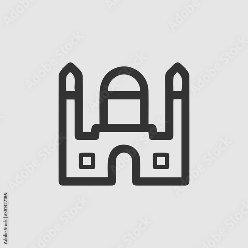 Taj Mahal indian temple. Simple isolated vector icon eps 10.