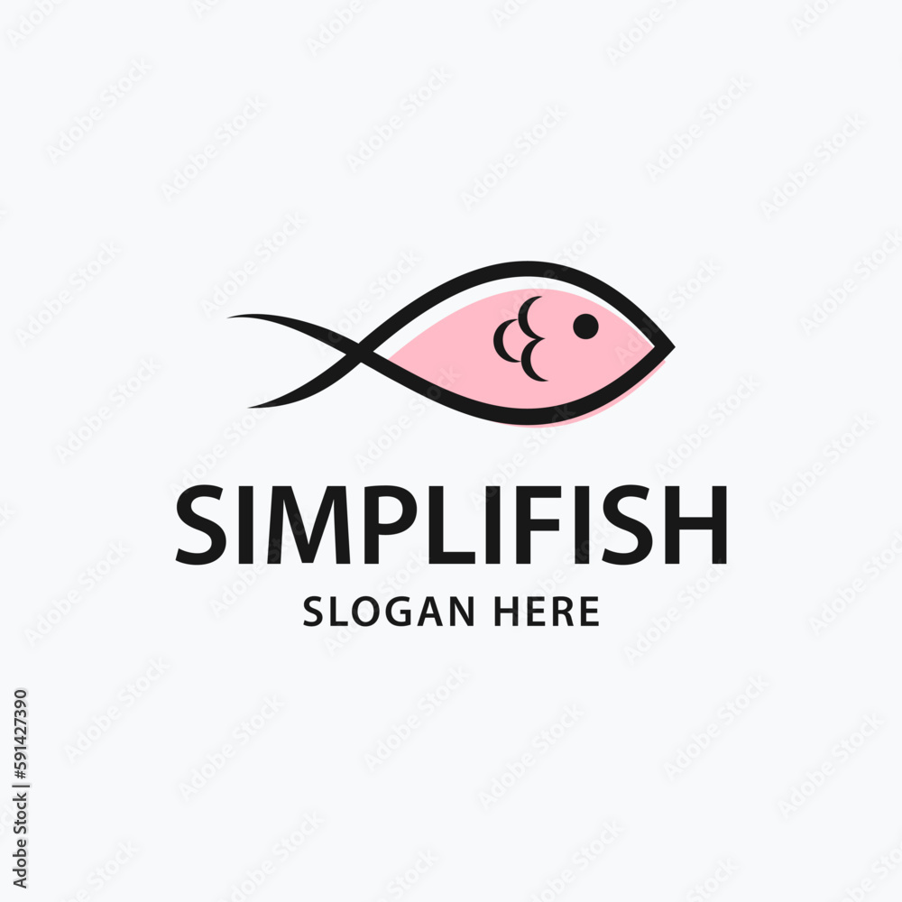 Obraz premium Fish logo design. simple concept