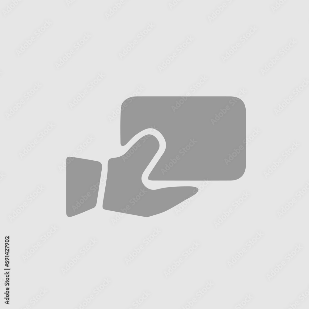 Hand holding credit card vector icon eps 10. Simple isolated pictogram. Hand holding credit card vector icon eps 10. Simple isolated pictogram.