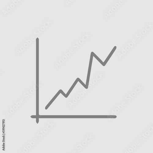 Graph increase vector icon eps 10. Chart going up simple isolated pictogram.