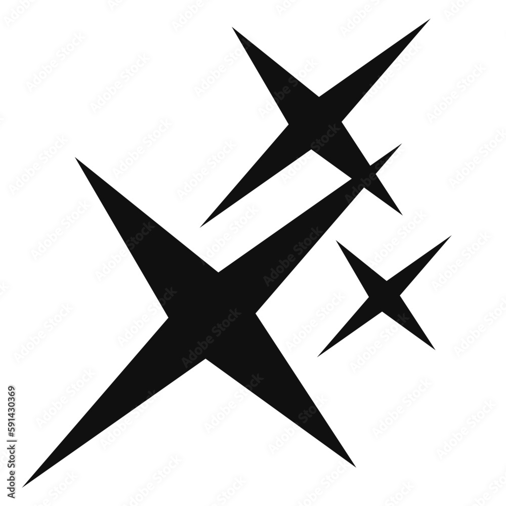 Obraz premium Futuristic Y2K star black and white star