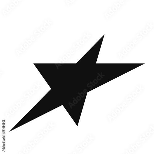 Futuristic Y2K star black and white star